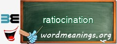 WordMeaning blackboard for ratiocination